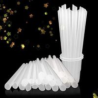 Plastic Drinking Straws Disposable Straws BPA-Free Plain Color Straws Individually Wrapped Straight Party Straws 100 Pack (White)