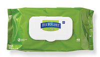 FitRight Aloe Personal Cleansing Cloth Wipes, Scented, 576 Count, 8 x 12 inch Adult Large Incontinence Wipes