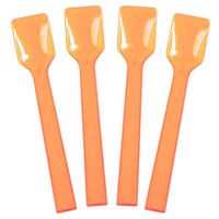 [3,000 Count] Transparent Orange Plastic Gelato Spoons 4 Inch Mini Disposable Shovel Spoons for Sampling Yummy Desserts, Foods & Ice Cream - Frozen Dessert Supplies