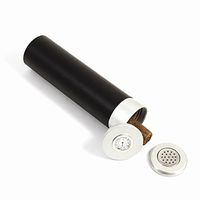 Best Designer Jewelry Black Leather Wrap Aluminum Cigar Tube w/Hygro & Humistat