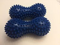 Spiky Foot Roller Massage Peanut Ball (2 Pieces) Blue- Relieve Foot, Leg, Hand, Shoulder, Back Tension, Pain, Plantar Fasciitis, Heel/spur, myofascial Release