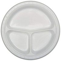 Creative Converting 019992 20 Count Touch of Color Plastic Banquet Plate, 10.25", White