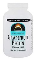 Source Naturals Grapefruit Pectin, Soluble Fiber - 1000 mg Dietary Supplement - 240 Tablets