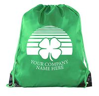 Custom St Patrick's Day Backpack Personalized Drawstring Bags, Reusable Gift bag - 3PK Forest Green CE2500Patty S2