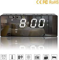 JINKAKA Alarm Clock Digital Radio Clock LED Display Dual Alarm Snooze Function Brightness Dimmer FM Radio Dual Time (12/24) Mode Time Temperature Week Display with 2 USB Charging Ports