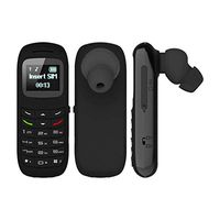 LLJEkieee L8STAR BM70 Mini Ear Hook Mobile Phone Smartphone Two Frequency Unlocked Phone Wireless Dialer Card Low Radiation (Black)