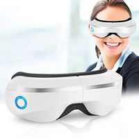 Eye Massager with Air Pressure, Music, Vibration Intelligent Eyes Massager with Heat Compression Therapy, Wireless Rechargeable Foldable Temple Massager for Headaches, Dry Eyes,Stress Relief