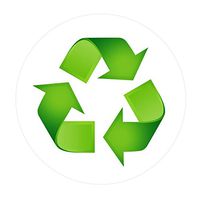 Recycle Sticker Trash Decal for a Recycling Trash Can 3" Round Beautiful Logo (2, Clear)