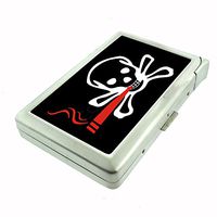 Metal Cigarette Case with Built In Lighter Skull-095
