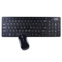 2.4GHz 95-Key Wireless Ultra Low Profile Spill Resistant Multimedia Keyboard & Optical Mouse Kit (Black) consumer electronics Electronics