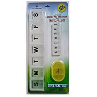 Jumbo Weekly Pill Organizer (3XL) with Travel Seven Day Pill Box and Bonus Pocket Case -The Ideal BPA Free Storage Container for Your Daily Vitamins, Supplements and Medications (Clear) by Lifehapps