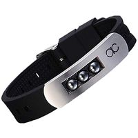 Hottime Silicone Magnetic Bracelet Adjustable Arthritis Wristband for Mens Womens Health Gift Rubber Alert Bracelets Black