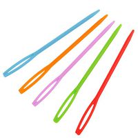 ❤Ywoow❤ ? 100pcs Plastic Sewing Needles for Kid Wool Cross Stitch Knitting Crochet 7cm Ergonomic Handle Crochet Hooks Needles