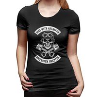 JohnnyKJayTee Woman Sons with Arthritis Ibuprofen Chapter Cotton T Shirt Black XXL with Creative Printed Short Sleeve
