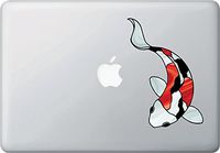 Yadda-Yadda Design Co. Koi Fish Single - Showa: White Orange Black - Stained Glass Style - Vinyl MacBook Laptop Decal Sticker YYDC (Variations Available) (Medium, 4.5" w x 6.5" h)(Single, SHOWA)