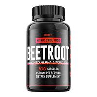 Beetroot Supplement, Beetroot Pills, Organic Beetroot and Black Pepper Blend, Beetroot Capsules, Boost Stamina and Increases Energy, Nitric Oxide Supplement 1500mg (100)