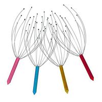 Head Massager Scalp Massager Hand Held Claw Stainless Steel 12-Finger Manual Stress Relief Hair Stimulator Protable