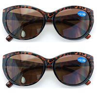 2 Pairs Women Bifocal Reading Sunglasses Reader Glasses Cateye Vintage Jackie Oval (2 Tortoise, 3.00)