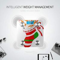 Cute Cat in Christmas Sock Body Scale Electronic Bathroom Scale Body Scale Tracks 8 Key Compositions Analyzer Sync with Fitness Apps 400 Lbs