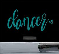 JS Artworks Dancer Heart Vinyl Decal Sticker Dance Dancing Shoes Shirt (Teal)