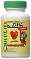 ChildLife, Pure DHA, Natural Berry Flavor, 3 Pack (90 Chewable Soft Gel Caps Each) 90 Soft Gel Capsules