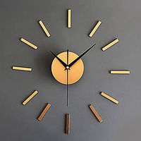 Your only family Fashion Modern Contemporary European Style Retro Acrylic Glass Metal Round Interior Bedroom Living Room Wall Clock/Clock Pretty (Color : Gold)