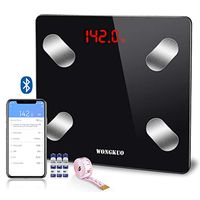 Bluetooth Smart Body Fat Scale WONGKUO 24 Key Body Composition Monitor Wireless Digital Bathroom Weight Scale Health Analyzer Free iOS and Android APP,Sync Data with Apple Health,Google Fit or Fitbit