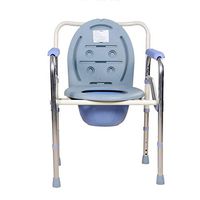 Zhong Elderly Toilet Seat Foldable Adjustable Pregnant Woman Toilet Disabled Stool Chair Home Mobile Toilet - Blue