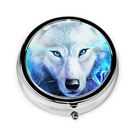 Pill Box for Travel - Small Portable Pill Case Holder with 3 Compartments - Wolf Rose Classy Metal Round Cases - Use Daily to Organize Your Medicine