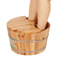 ERHANG Wooden Foot Tub Massage Pedicure Basin Household Health Child Adult Wash Basin Hotel Bathroom Care Cleaning Supplies,B-21cm
