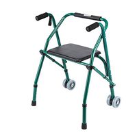 Standard Walkers Aluminum Alloy Folding Walker Multi-Function Four-Foot Crutch Medical Rehabilitation Walker (Color : Green)