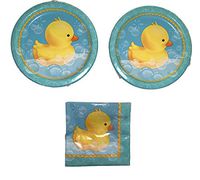 Duck Bubble Bath Party Bundle 9" Plates (16) Napkins (16)