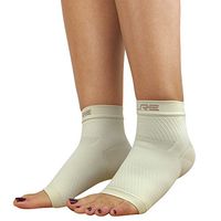 Ultimate Plantar Fasciitis Compression Sleeves (Pair) - Relieve Plantar Fasciitis Pain, Arch Support - Lightweight Brace, Foot Sleeve, Open Toe (Beige, L/XL)