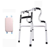F&T Walker, Elderly Crutches, Assisted Walkers, Disabled Walker Armrests Walking Old Walker Booster (Color : Silver)