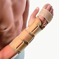 Bort 133300 Soft Hand Splint Brace Finger Support Carpal Tunnel Night Wrist Splint Immobilizer Finger Wrist Fracture Tendinitis Sprain Medical Grade, Germany (Beige, Medium, Left 6.7" – 7.5" inches)