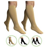 HealthyNees Closed Toe 15-20 mmHg Compression Plus Size Big Wide Leg Calf Socks (Beige 2 Pairs, 5X-Large)