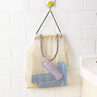 YunZyun Mesh Storage Bag Fruit and Vegetable Storage Bag Resuable and Durable Mesh Bag for Kitchen Storage (Beige)