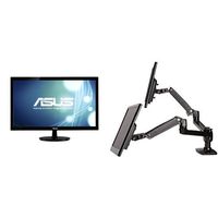 Asus  VS228H-P/VS228 21.5-Inches Led Backlight Widescreen Computer Monitor (2-Pack) and AmazonBasics Dual Side-by-Side Monitor Arm Set