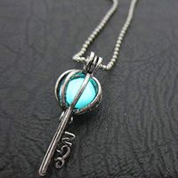 Luminous Silver Locket Halloween Steampunk Glow In The Dark Pendant Necklace Prom Woman Beautiful Bright Cute For gift Simple Jewerly Aesthetic Comfortable