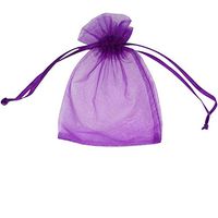 ATCG 50pcs 6x9 Inches Drawstring Organza Pouches Wedding Party Favor Gift Candy Bags (Purple)