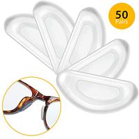 50 Pairs Eyeglass Nose Pads Soft Silicone Nose Pads Anti-Slip Adhesive Nose Pads for Sunglasses (Clear)