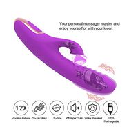 LED Sucking 12 Speeds Massager Wireless Waterproof Power Suitable for Home Fitness Sports Cordless Electric Massager Adjustable for Neck Shoulder Back Body,Sports Release (Purple-Rose)