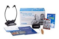 TV Ears Grab-n-Go V2 Hearing Amplifier: Single Hearing Aid Device and Analog TV Headset System for Hearing Loss Amplified Television Watching for Seniors - Doctor Recommended, Right Ear Kit, Black