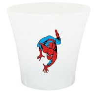 NEW! 3 Gallon Oval Shaped Wastebasket in a Clear Plastic Finish that Features Your Choice of a Novelty Theme Logo and a Free Trash Can Liner! (Spiderman)