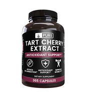 Tart Cherry Extract, 365 Capsules, 1000 mg Servings, from Natural Cherry Fruit, Non-GMO, Gluten-Free, 3rd Party Lab Tested, Extra Strength Formula, No Fillers, Flavors, or Sweeteners, Made in USA