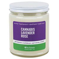 Cannabis Lavender Rose Aromatherapy Candle - Energy Healing Terpenes - Promotes Confidence and Stress Relief
