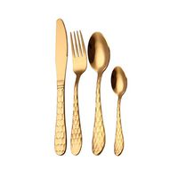 Big Sale! Dinnerware Set, Iuhan 4PCS Set Stainless Steel Upscale Dinnerware Flatware Cutlery Fork Spoon Teaspoon (Gold)