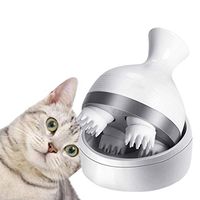 Jiayit Electric Automatic Brush Head Massager for Pet Cat Head Massager Body Massager Multi-Function Household Massager USB Cable Pet Cat Head Body Massager (White)
