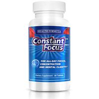 Constant Focus - Brain Booster - Natural Herbal Brain Health Supplement for All Day Focus - Memory - Concentration - Alertness & Mental Clarity - 60 Tabs