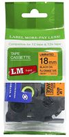 LM Tapes - Premium 3/4" (18mm) Black on Bright Orange Compatible TZe P-touch Tape for Brother PT-E500, PTE500 Label Maker with FREE Tape Guide Included